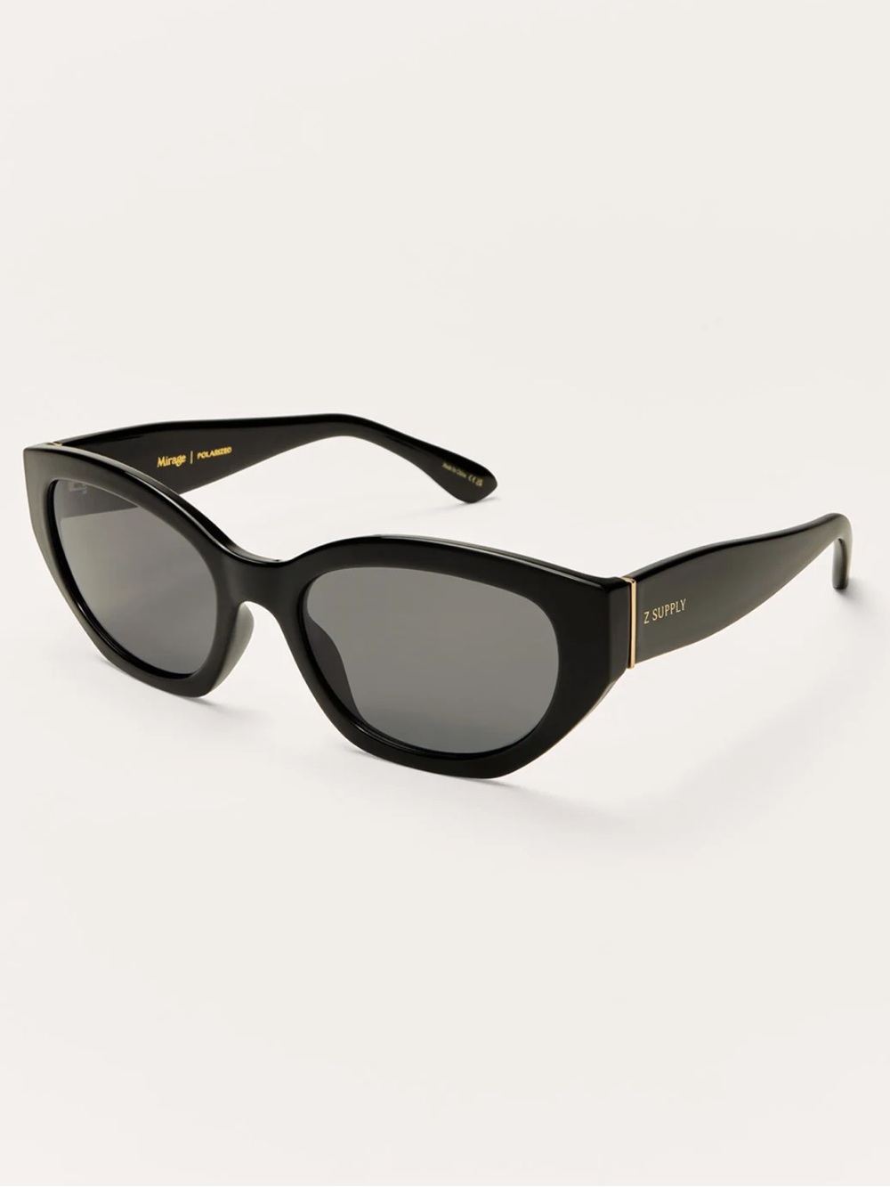 Z Supply Mirage Polished Black Polarized Sunglasses
